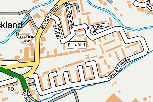 DL14 9HH map - OS OpenMap – Local (Ordnance Survey)
