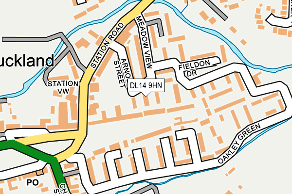 DL14 9HN map - OS OpenMap – Local (Ordnance Survey)