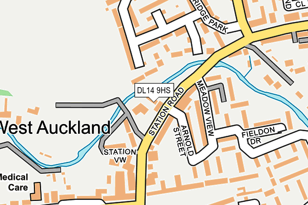 DL14 9HS map - OS OpenMap – Local (Ordnance Survey)