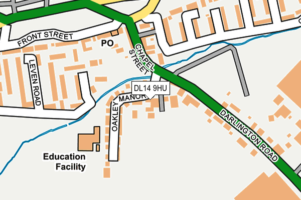 DL14 9HU map - OS OpenMap – Local (Ordnance Survey)