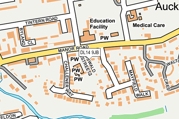 DL14 9JB map - OS OpenMap – Local (Ordnance Survey)