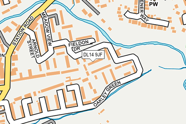 DL14 9JF map - OS OpenMap – Local (Ordnance Survey)
