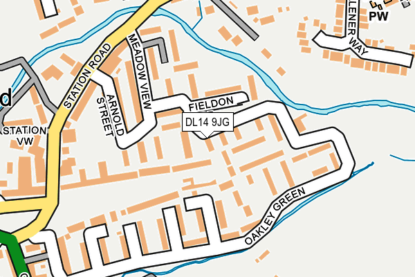 DL14 9JG map - OS OpenMap – Local (Ordnance Survey)