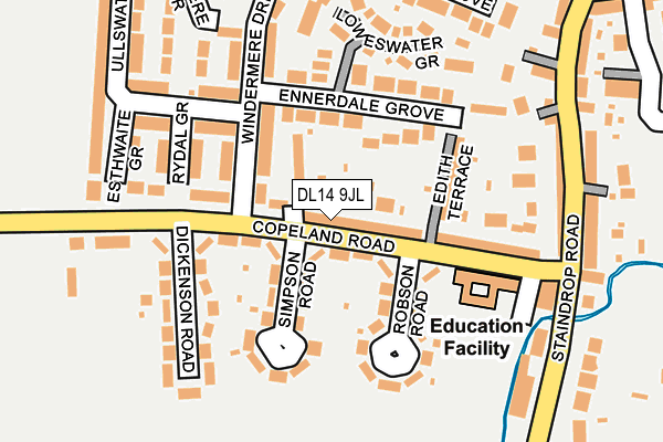 DL14 9JL map - OS OpenMap – Local (Ordnance Survey)