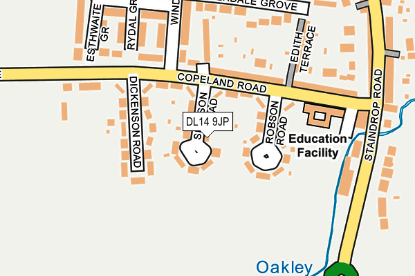 DL14 9JP map - OS OpenMap – Local (Ordnance Survey)