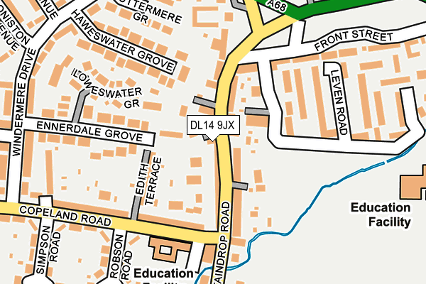 DL14 9JX map - OS OpenMap – Local (Ordnance Survey)