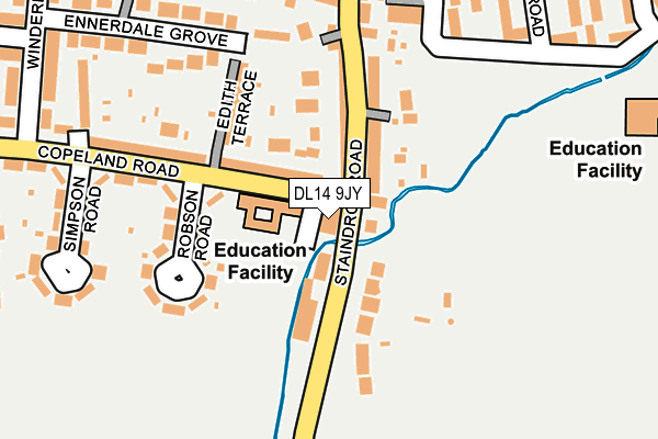 DL14 9JY map - OS OpenMap – Local (Ordnance Survey)