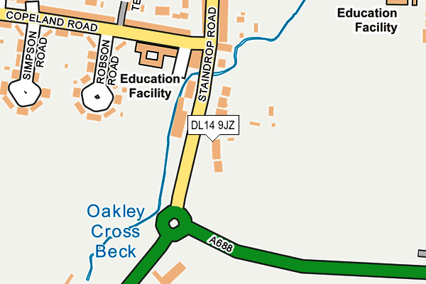 DL14 9JZ map - OS OpenMap – Local (Ordnance Survey)