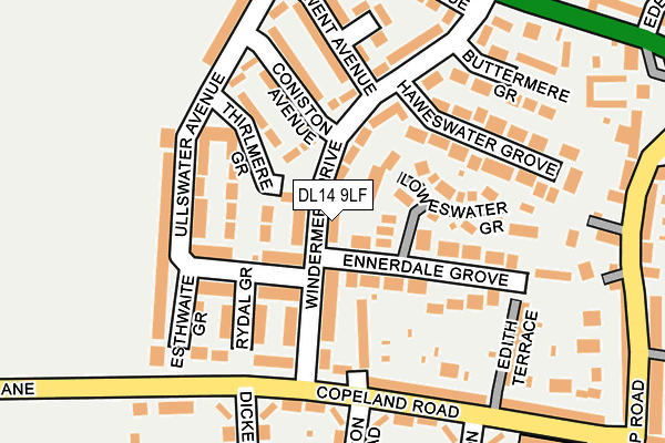 DL14 9LF map - OS OpenMap – Local (Ordnance Survey)
