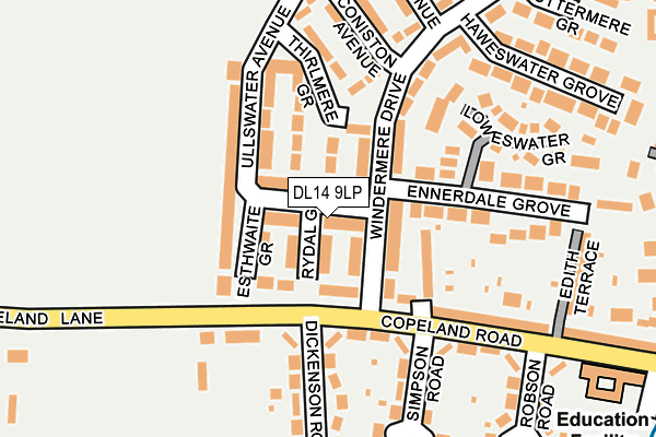 DL14 9LP map - OS OpenMap – Local (Ordnance Survey)