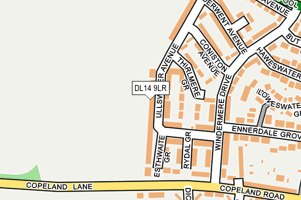 DL14 9LR map - OS OpenMap – Local (Ordnance Survey)