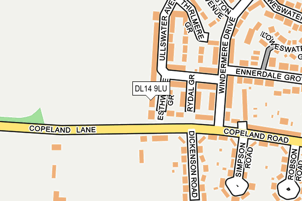 DL14 9LU map - OS OpenMap – Local (Ordnance Survey)