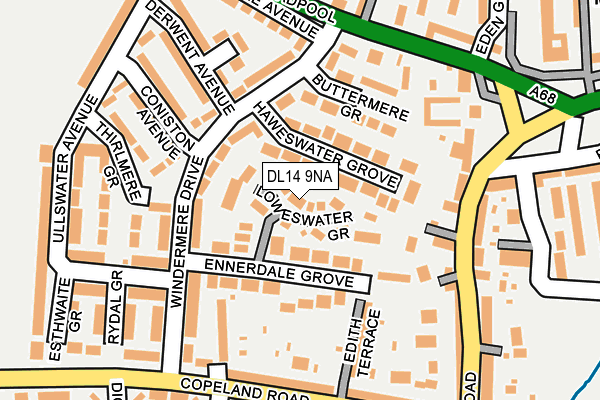 DL14 9NA map - OS OpenMap – Local (Ordnance Survey)