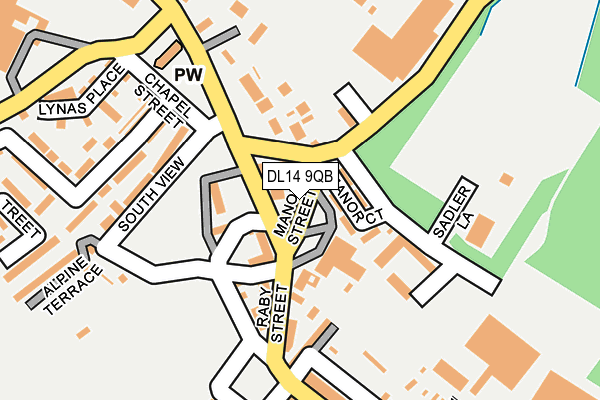 DL14 9QB map - OS OpenMap – Local (Ordnance Survey)