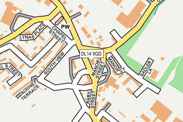 DL14 9QD map - OS OpenMap – Local (Ordnance Survey)