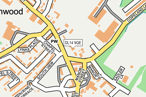 DL14 9QE map - OS OpenMap – Local (Ordnance Survey)
