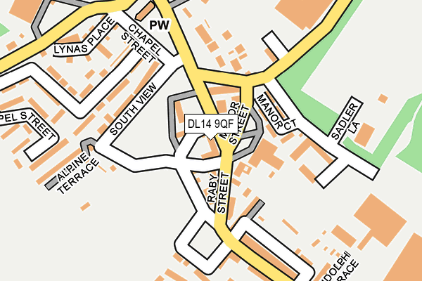 DL14 9QF map - OS OpenMap – Local (Ordnance Survey)