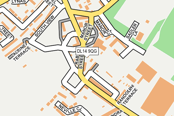 DL14 9QG map - OS OpenMap – Local (Ordnance Survey)
