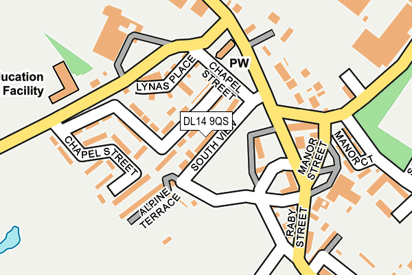 DL14 9QS map - OS OpenMap – Local (Ordnance Survey)