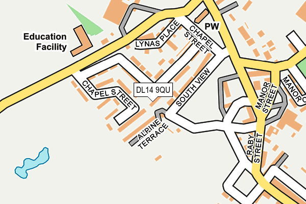 DL14 9QU map - OS OpenMap – Local (Ordnance Survey)