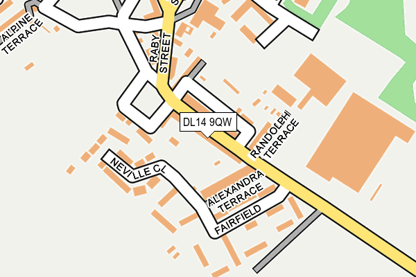 DL14 9QW map - OS OpenMap – Local (Ordnance Survey)