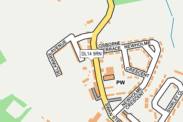 DL14 9RN map - OS OpenMap – Local (Ordnance Survey)