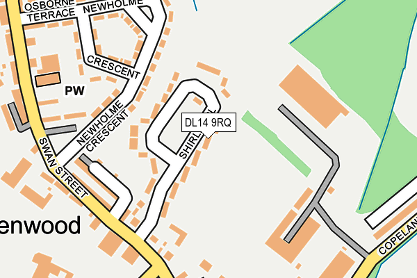 DL14 9RQ map - OS OpenMap – Local (Ordnance Survey)