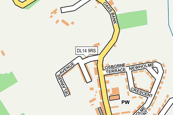 DL14 9RS map - OS OpenMap – Local (Ordnance Survey)