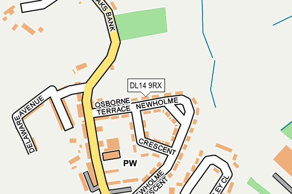 DL14 9RX map - OS OpenMap – Local (Ordnance Survey)