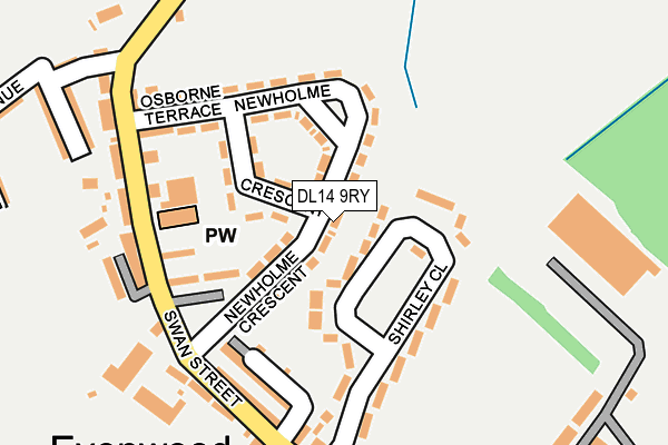 DL14 9RY map - OS OpenMap – Local (Ordnance Survey)