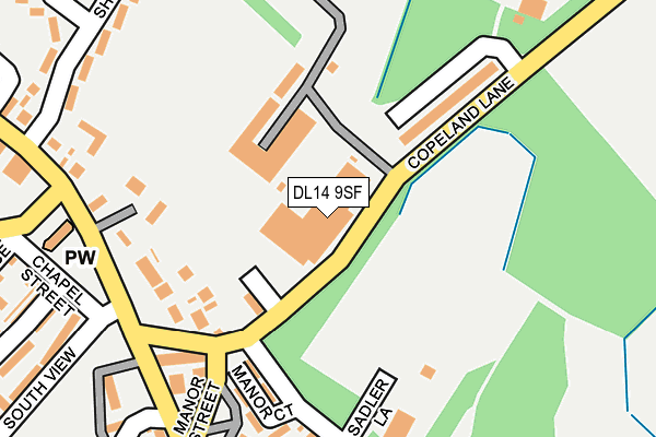 DL14 9SF map - OS OpenMap – Local (Ordnance Survey)