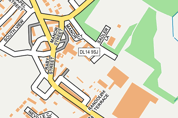 DL14 9SJ map - OS OpenMap – Local (Ordnance Survey)