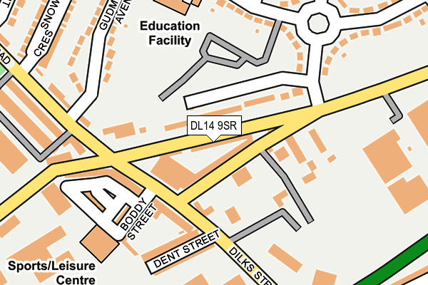 DL14 9SR map - OS OpenMap – Local (Ordnance Survey)
