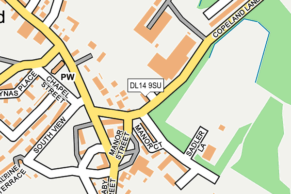 DL14 9SU map - OS OpenMap – Local (Ordnance Survey)