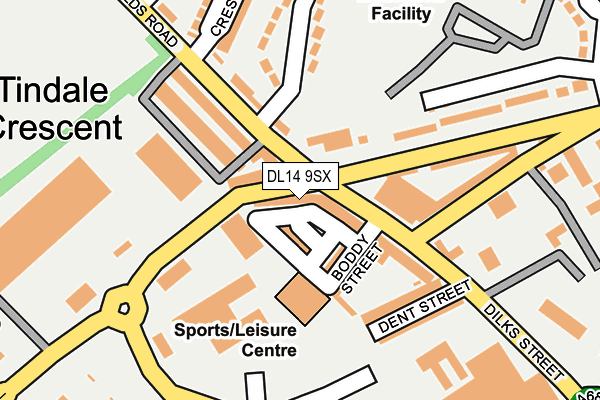DL14 9SX map - OS OpenMap – Local (Ordnance Survey)