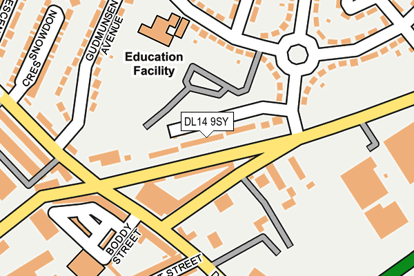 DL14 9SY map - OS OpenMap – Local (Ordnance Survey)