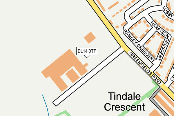 DL14 9TF map - OS OpenMap – Local (Ordnance Survey)