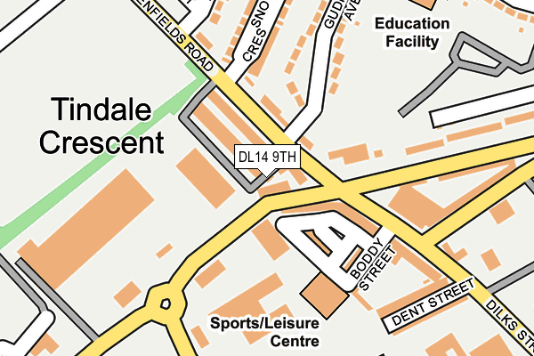 DL14 9TH map - OS OpenMap – Local (Ordnance Survey)