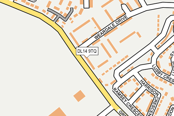 DL14 9TQ map - OS OpenMap – Local (Ordnance Survey)