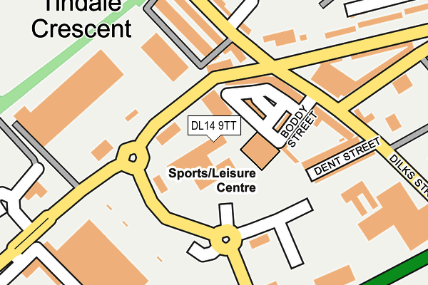 DL14 9TT map - OS OpenMap – Local (Ordnance Survey)