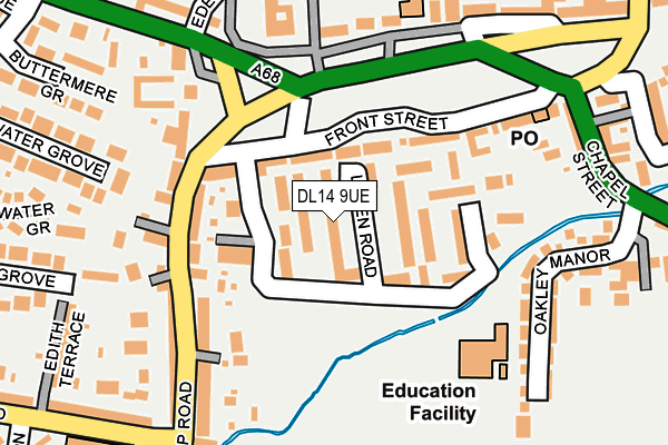 DL14 9UE map - OS OpenMap – Local (Ordnance Survey)