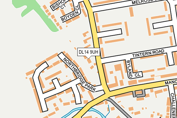 DL14 9UH map - OS OpenMap – Local (Ordnance Survey)