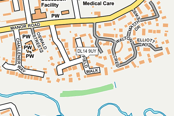 DL14 9UY map - OS OpenMap – Local (Ordnance Survey)