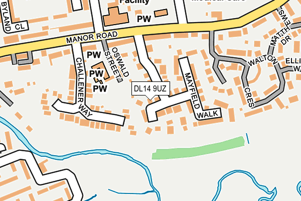 DL14 9UZ map - OS OpenMap – Local (Ordnance Survey)