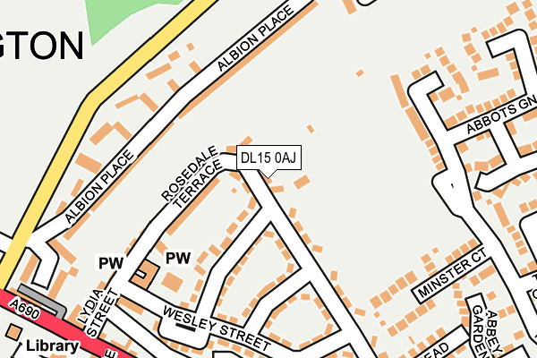 DL15 0AJ map - OS OpenMap – Local (Ordnance Survey)