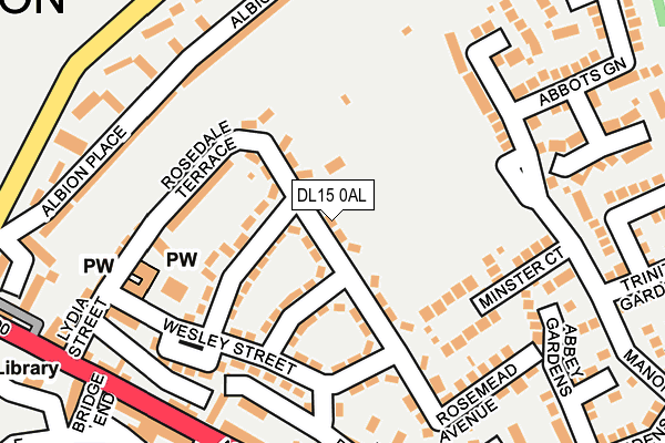 DL15 0AL map - OS OpenMap – Local (Ordnance Survey)