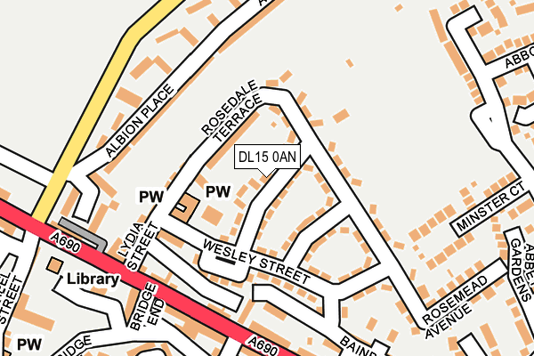 DL15 0AN map - OS OpenMap – Local (Ordnance Survey)