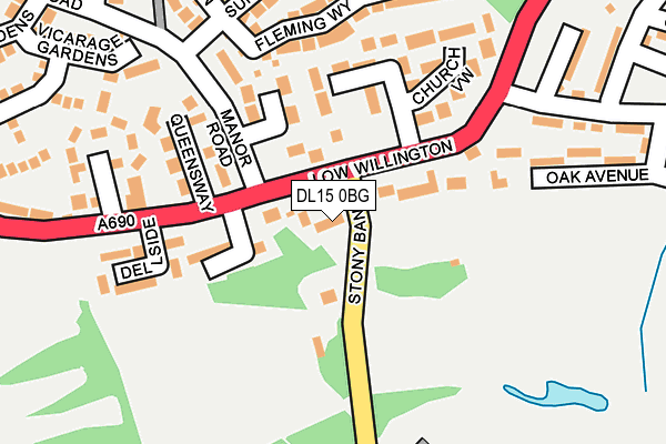 DL15 0BG map - OS OpenMap – Local (Ordnance Survey)