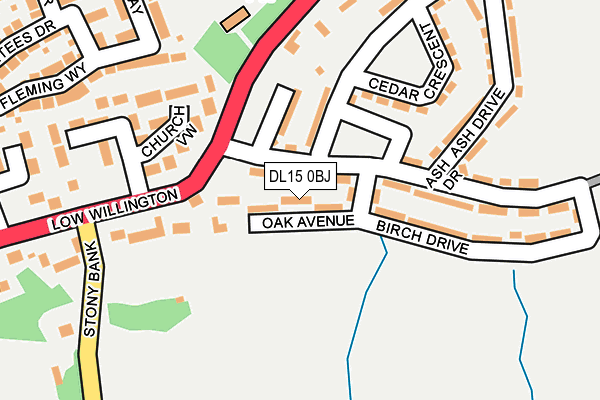 DL15 0BJ map - OS OpenMap – Local (Ordnance Survey)