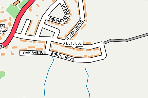 DL15 0BL map - OS OpenMap – Local (Ordnance Survey)